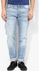 Jack & Jones Light Blue Mid Rise Regular Fit Jeans men