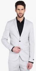 Jack & Jones Light Grey Solid Slim Fit Jacket & Blazers men