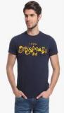 Jack & Jones Navy Blue Printed Round Neck T Shirt men