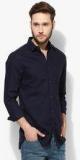 Jack & Jones Navy Blue Solid Slim Fit Casual Shirt men