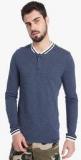 Jack & Jones Navy Blue Solid Slim Fit Henley T Shirt men