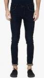 Jack & Jones Navy Blue Solid Super Skinny Fit Low Rise Clean Look Stretchable Jeans men