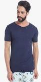 Jack & Jones Navy Blue Solid V Neck T Shirt men