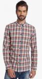 Jack & Jones Red Checked Slim Fit Casual Shirt men