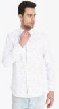 Jack & Jones White Printed Slim Fit Casual Shirt men