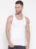 Jack & Jones White Solid Round Neck Vest men