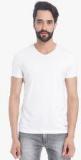 Jack & Jones White Solid Slim Fit V Neck T Shirt men