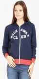 Jademist Blue Printed Hoodie Women