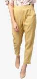 Jaipur Kurti Beige Solid Coloured Pants Women