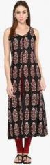 Jaipur Kurti Black Printed Kurta women