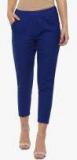 Jaipur Kurti Blue Solid Coloured Pants Women