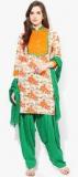 Jaipur Kurti Cotton Orange Kurti With Flag Green Patiala Salwar And Duptta women