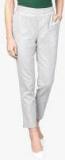 Jaipur Kurti Grey Solid Regular Fit Regular Trouser Women