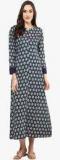 Jaipur Kurti Navy Blue Printed Gown women