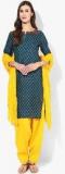 Jaipur Kurti Navy Blue Printed Poly Cotton Salwar Kameez Dupatta women