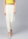 Jaipur Kurti Off White Solid Coloured Pant Women