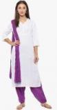 Jaipur Kurti Purple Solid Salwar & Dupatta Set Women