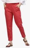 Jaipur Kurti Red Textured Coloured Pant Women