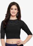 Janasya Black Self Pattern Saree Blouse Women