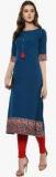 Janasya Blue Solid Kurta women