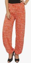 Jazzup Orange Printed Harem Pant Women