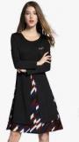 Jc Collection Black Coloured Printed Shift Dress women