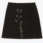 Jc Collection Black Solid A Line Skirt Women