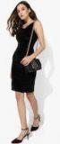 Jc Collection Black Solid Bodycon Dress Women