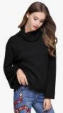 Jc Collection Black Solid Sweater Women