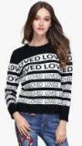 Jc Collection Black Striped Sweater Women