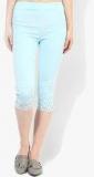 Jc Collection Blue Solid Capri Women