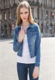 Jc Collection Blue Washed Winter Jacket Women