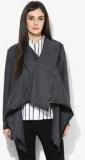 Jc Collection Dark Grey Solid Shrug Women