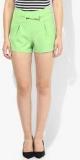 Jc Collection Green Solid Shorts women