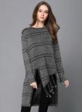 Jc Collection Grey Striped Sweater Women