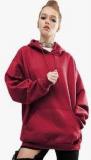 Jc Collection Maroon Solid Hoodie Women