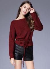 Jc Collection Maroon Solid Sweater women