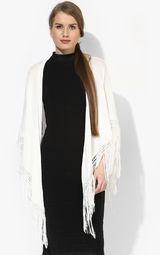 Jc Collection Off White Solid Shrug Women