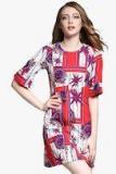 Jc Collection Red Coloured Printed Shift Dress Women