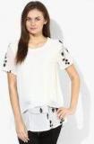 Jc Collection White Self Design Blouse Women