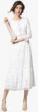 Jc Collection White Self Pattern Shift Dress Women