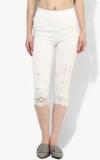 Jc Collection White Solid Capri Women