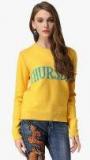 Jc Collection Yellow Printed Sweater Women