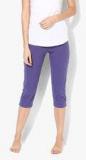 Jockey Purple Solid Capri women