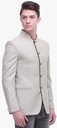 Jogur Beige Solid Blazer Men