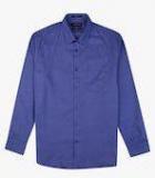 John Miller Blue Slim Fit Self Design Casual Shirt Men