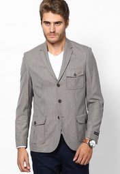 John Players Beige Regular Fit Jacket & Blazer Men