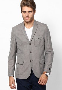 John Players Beige Regular Fit Jacket & Blazer men