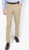 John Players Beige Self Design Regular Fit Formal Trouser men