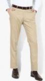 John Players Beige Textured Slim Fit Formal Trouser men